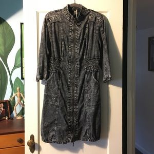 XCVI Distressed Gray Jacket Dress NWT
